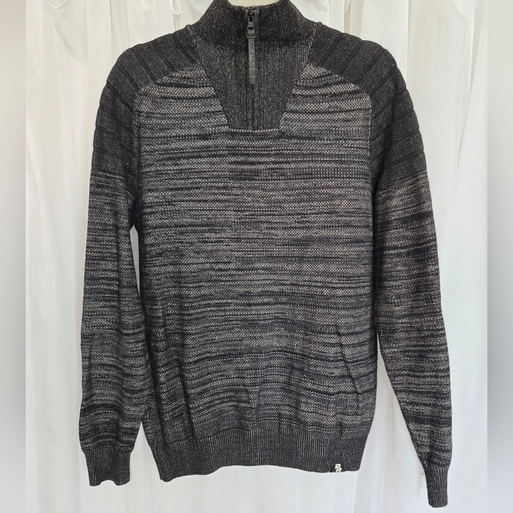 Projek Raw Long Sleeve 1/4 Zip Pullover In Grey And Black Size Medium